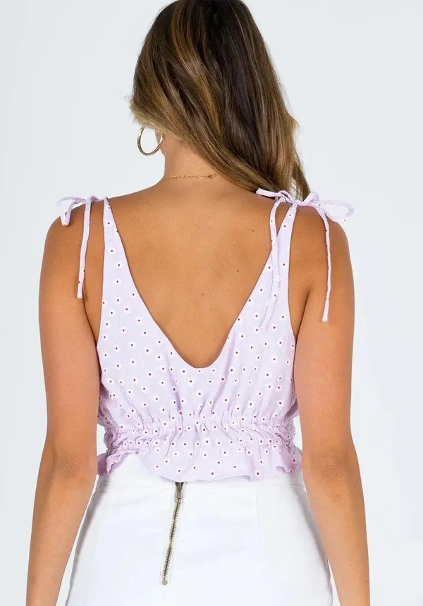 Princess Polly Purple Floral Top - Image 2