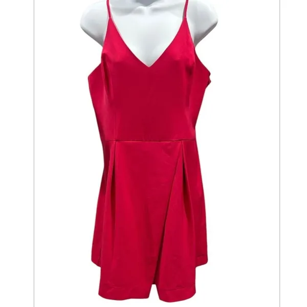 Gianni Bini GB‎ Pink Salmon Mini Pleated Dress Spaghetti Straps Large Hoco Party - Image 2