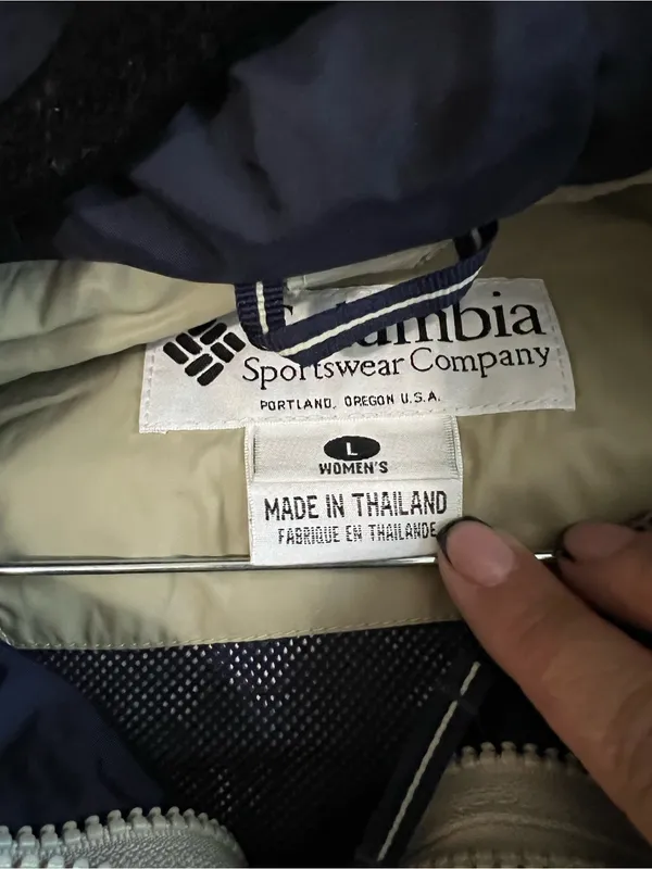 Columbia Vintage OmniTech Waterproof Tan Hooded Outdoor Windbreaker Shell Jacket - Image 10
