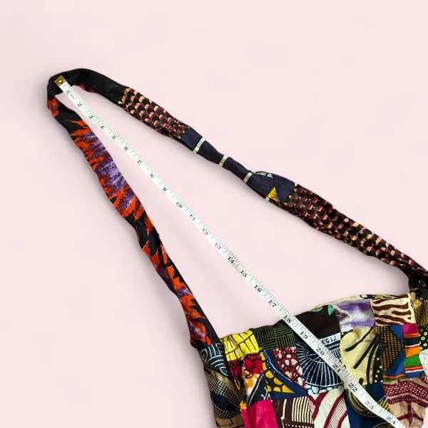 Boho Hippie Patchwork Sling Flap Messenger Crossbody Book Laptop School Bag Purse Streetwear Measurement in pics - Image 6