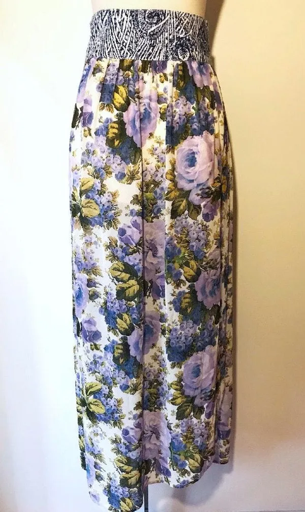 Floral Flowing Boho Gypsy Hippie Maxi Skirt - Image 3