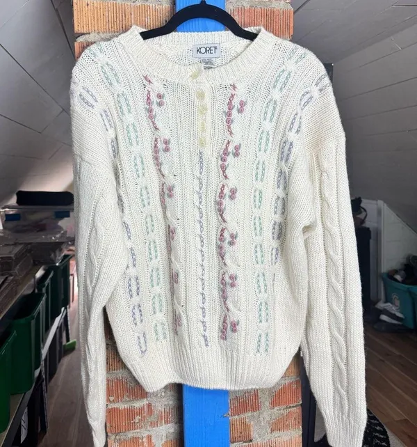 Vintage Grannycore Knit Sweater Size XL - Image 3