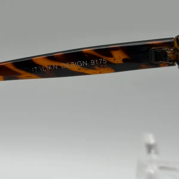 Y2K Brown Tortoise Studded Rectangle Shield Sunglasses - Image 7