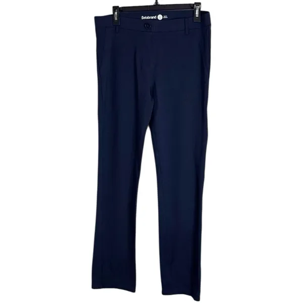 Betabrand Classic DPYP Dress Pant Yoga Pants Straight in Navy size L - Image 2