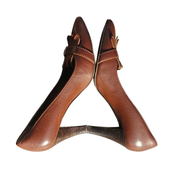 Vintage Brown Max Mara Pointed toe pumps sz 39/8.5 - Image 4