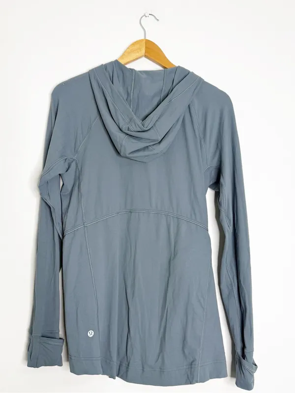Lululemon Warm Stabilizer 1/2 Zip Hoodie Rulu Blue Gray Size 8 - Image 5