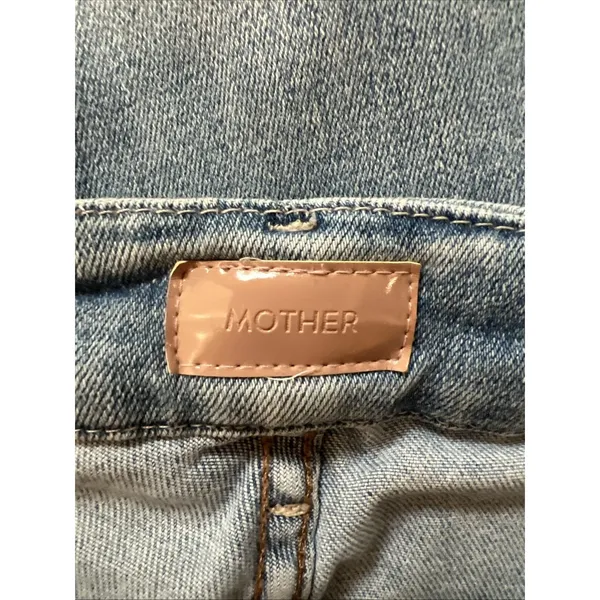 Mother High Waisted Looker Ankle Fray Jeans Blue Denim USA Made - Image 6