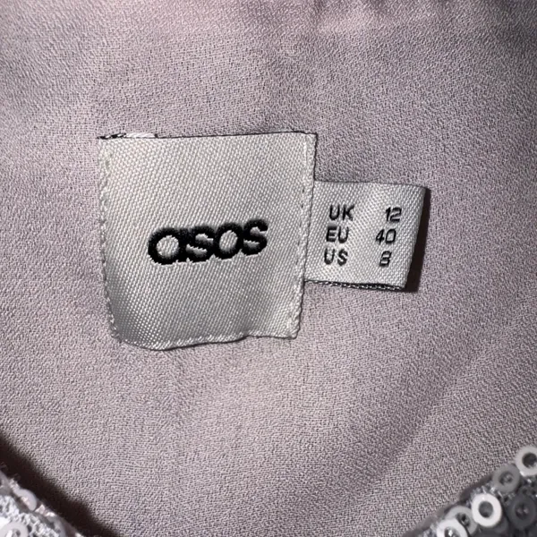 ASOS‎ Silver Sequin Cami Top Sparkly Party Evening Occasion Size 8 - Image 3