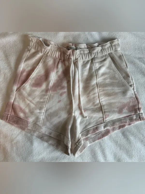 Abercrombie & Fitch Cloud Paperbag Shorts Blush Pink Tie Dye Size XL - Image 4