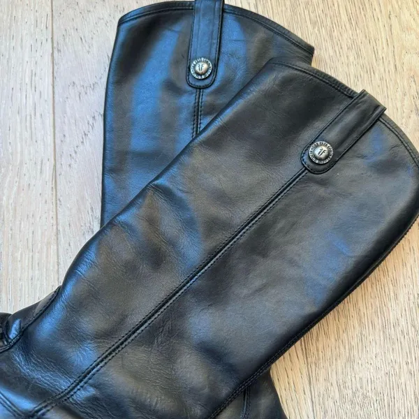 Frye Melissa 77167 Black Riding Boots Women Size 6 Leather Classic Festival Boho - Image 3