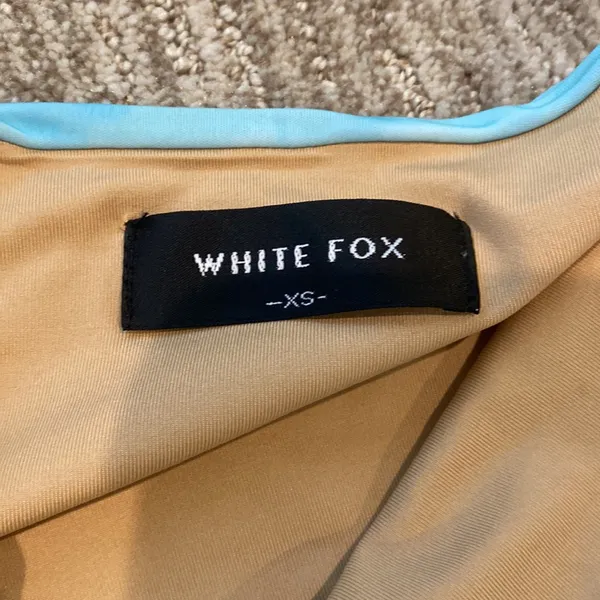 White Fox Blue Strapless Dress - Image 4