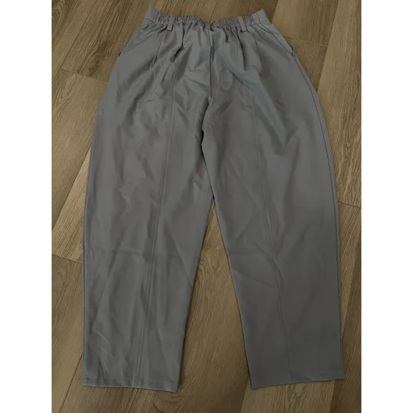 Halara Barrel Leg Work Pants Casual Pleated Pull On Weathervane Gray M - Image 5