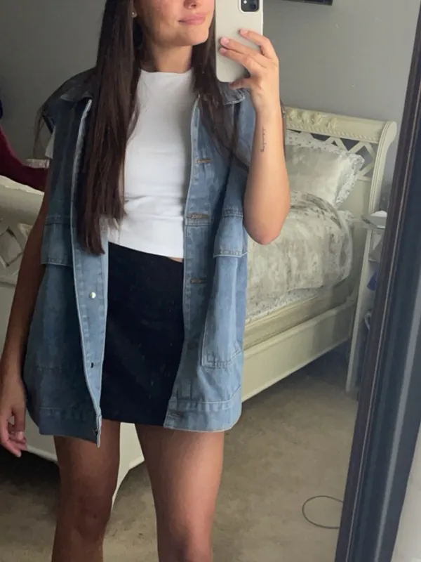 Light Wash Denim Vest - Image 4