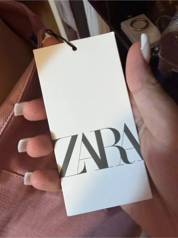 Zara Light Pink High-Waist Cropped Tailored Pants - Image 3