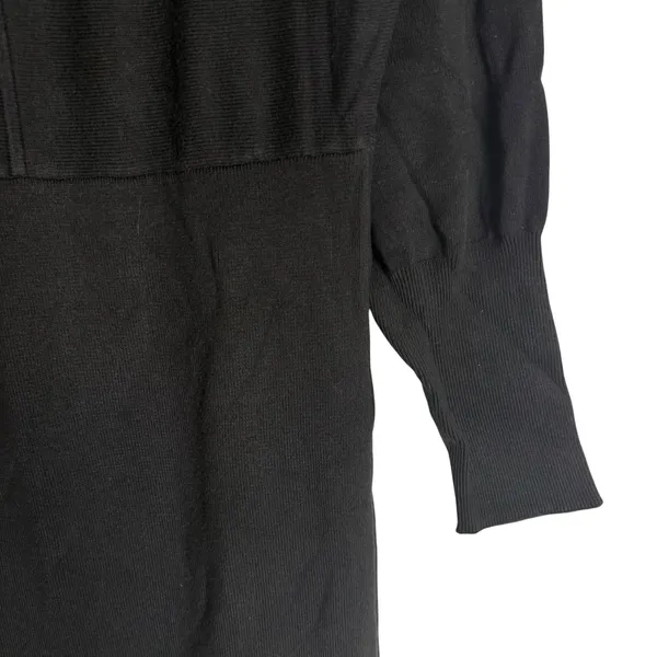 Ripe Sloane Black Knit Long Sleeve Crewneck Sweater Midi Dress Maternity Large - Image 11