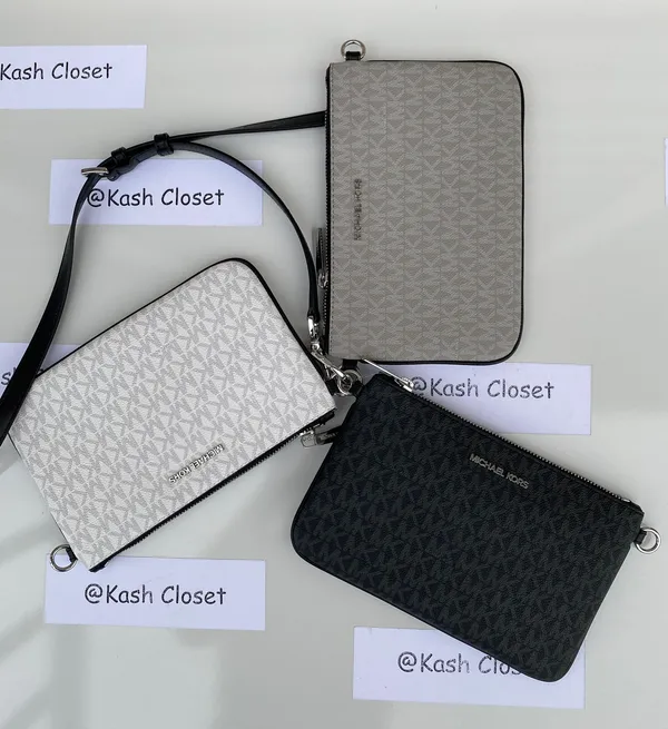 MK Medium Triple Pouch Crossbody - Black Multi - Image 4