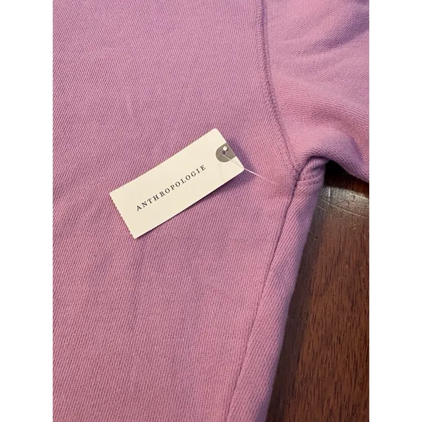 Pilcro Crewneck Sweatshirt Amour/Red Heart Embroidery Pink Sz. Medium Anthro NEW - Image 9
