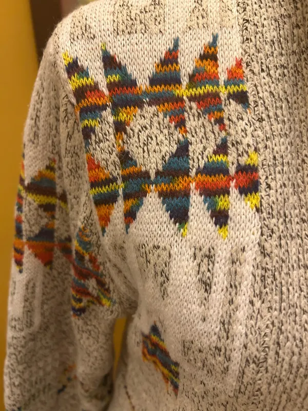 Gray Rainbow Aztec Maxi Open Sweater Size L Size L - Image 3