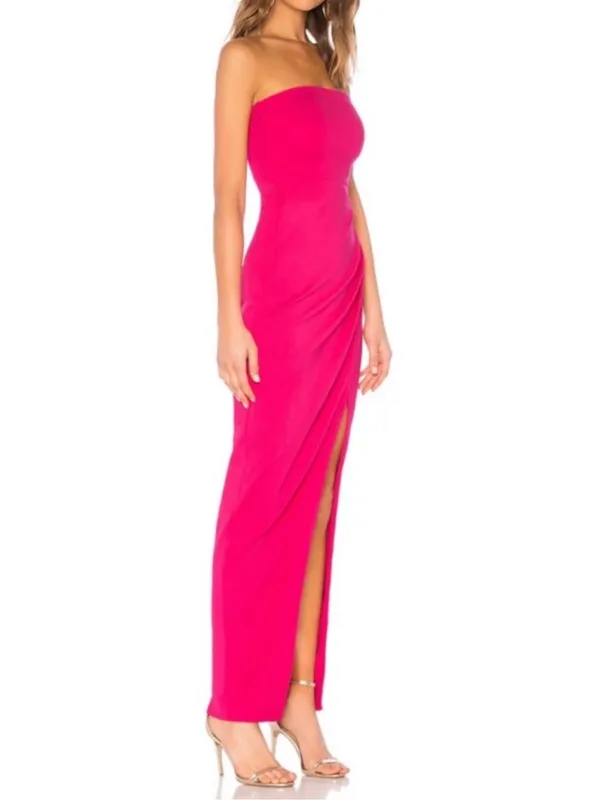 NBD Revolve Women’s Lucilda Strapless Bodycon Gown Hot Pink Maxi Dress - Image 8