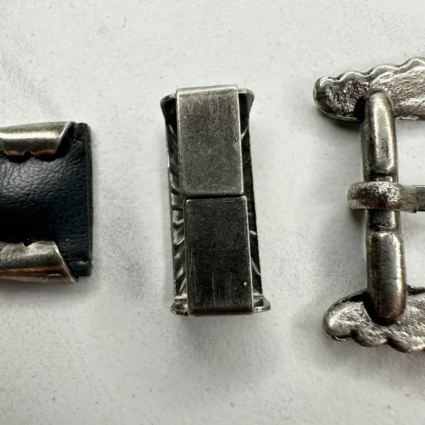 Western Style Silver Tone Belt Buckle Keeper Tip Set ✨ - Image 8