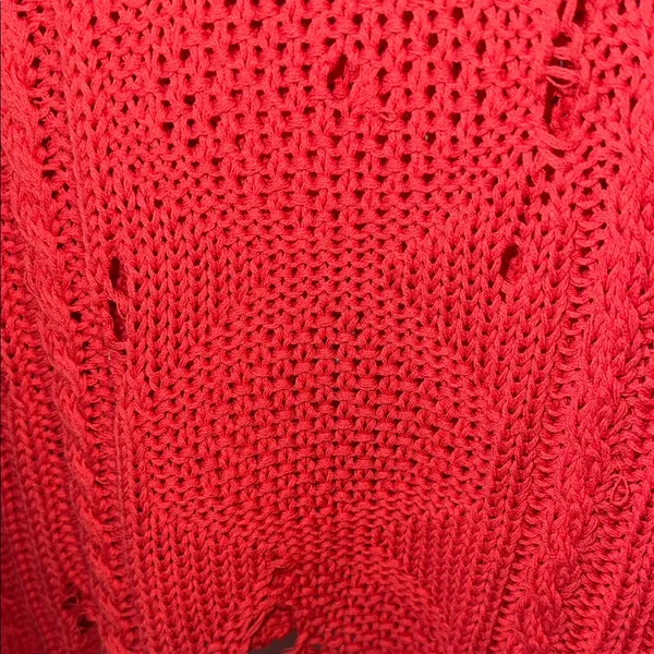 Aerie Red/Orange Loose Knit Women's Sweater Small - Image 4