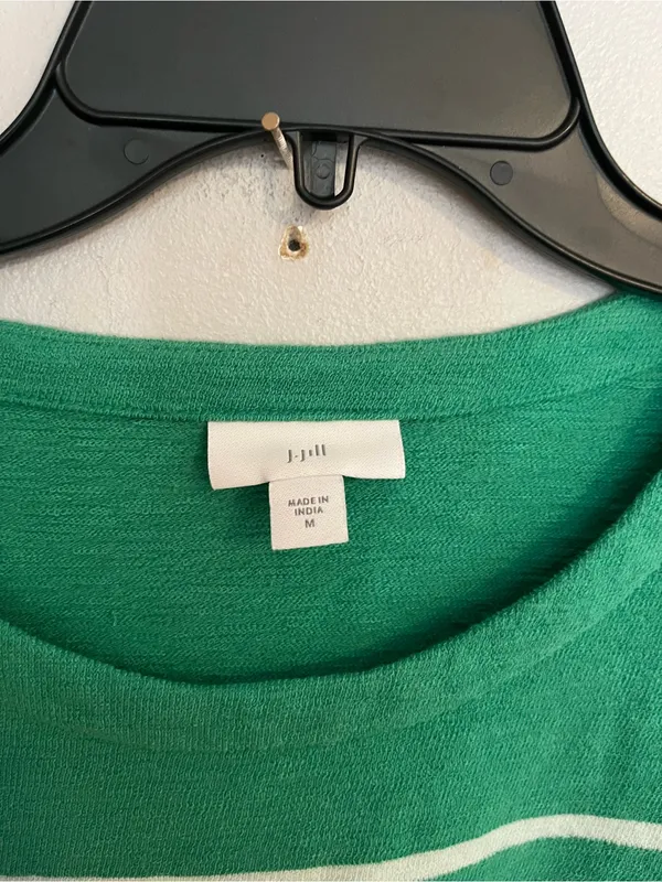 J. Jill Green and White‎ Striped Long-Sleeve Top - Image 3