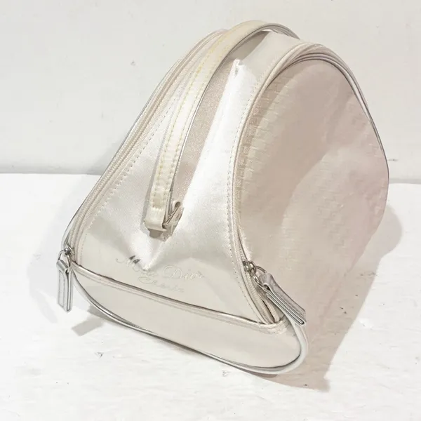 Christian Dior Beauty Vintage White Fabric Vanity‎ Makeup Cosmetic Toiletry Bag - Image 3