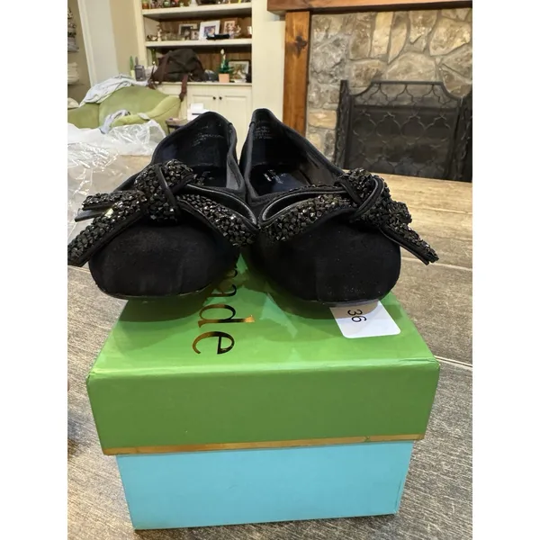 Kate Spade New‎ York Women's Freya Ballet Flat Black Suede Women's Size 9 - Image 6