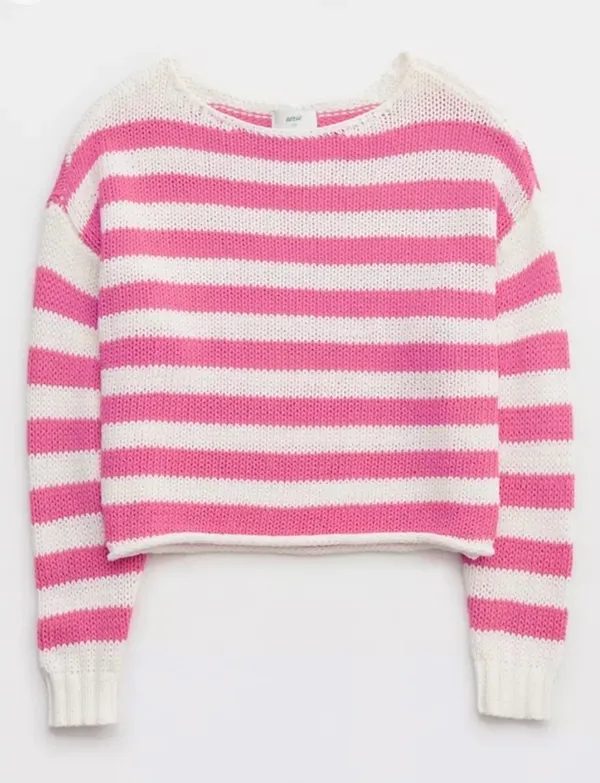 Aerie Coquette Off the Shoulder Striped Sweater - Image 2