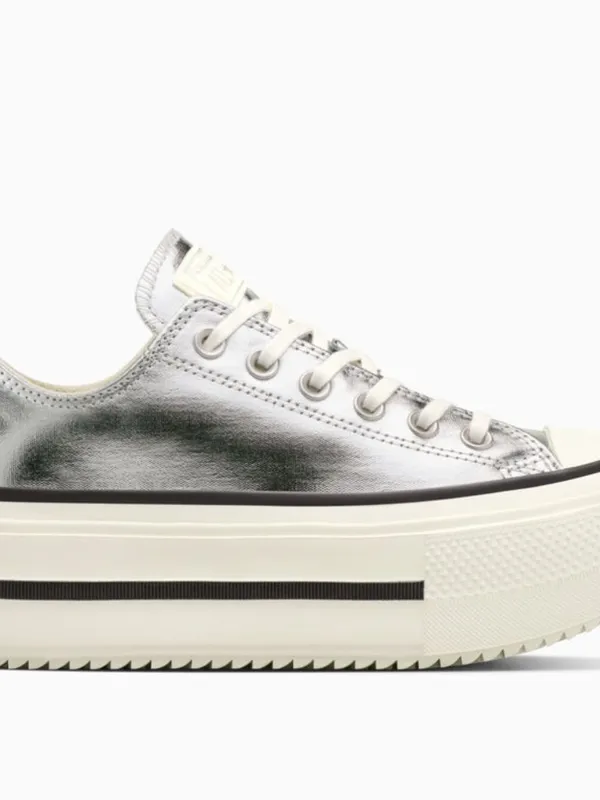 NEW CONVERSE  Chuck Taylor All Star Lift Double Stack Platform Metallic Sneaker - Image 2