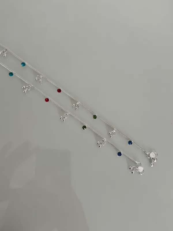 Silver Jhanjhar Anklets - Image 2