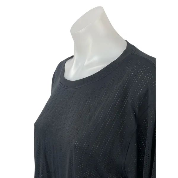 Lululemon Black Crew Neck Long Sleeve Yoga Athletic Activewear T-Shirt Top Sz 14 - Image 3