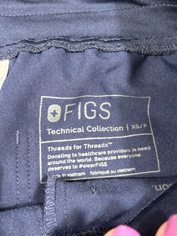 FIGS Yola Skinny Scrub Pants Women’s XS Navy Blue Yoga Waist Medical Cargo - Image 4