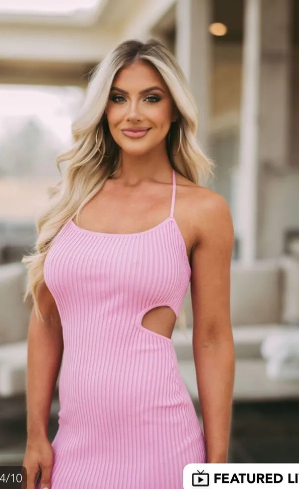 These Three Boutique Ribbed Cut Out Midi Dress - Image 4