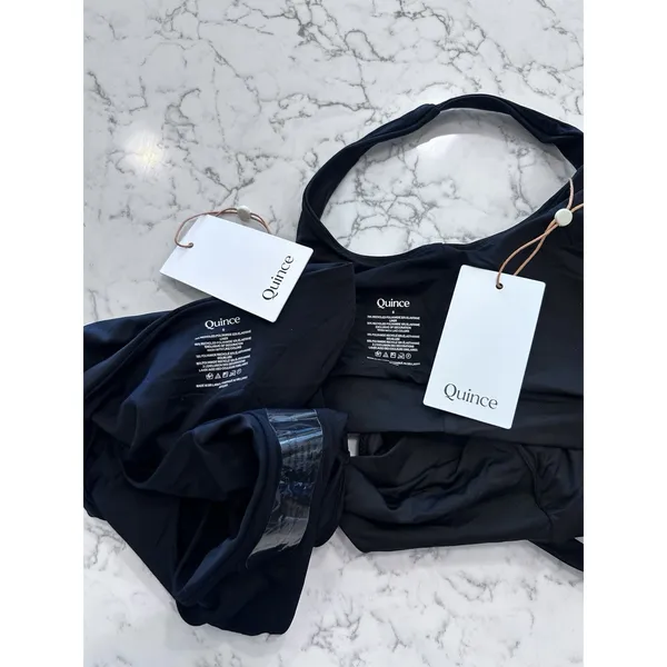 NWT Quince Black Italian Tank Bikini Top & High Rise Bottom Set Size Small - Image 3