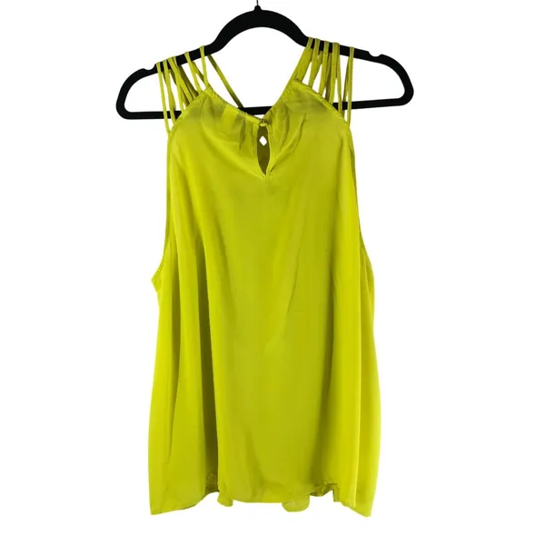 Torrid Womens Cami Tank Top Strappy Pleated Neon Yellow 1X - Image 2