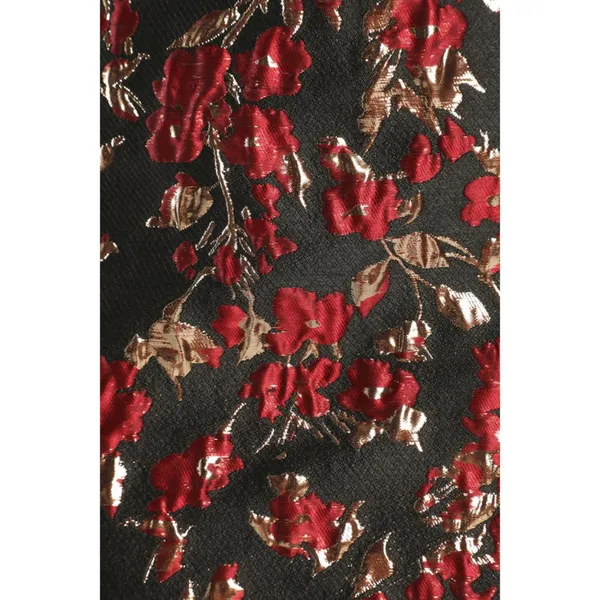 NWT Womens Size Small Lulu's Black Red Floral Jacquard One-Shoulder Mini Dress - Image 5