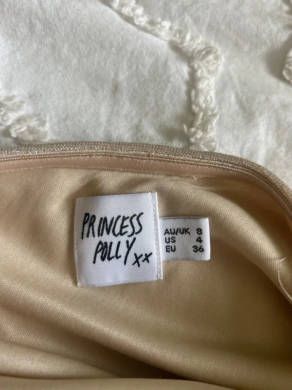 Princess Polly Gold Sparkle Strapless Dress - Image 2