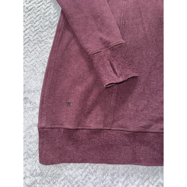 Lululemon Wrap Up Jacket Heathered Bordeaux Drama Soft French Terry Hoodie Sz 10 - Image 5