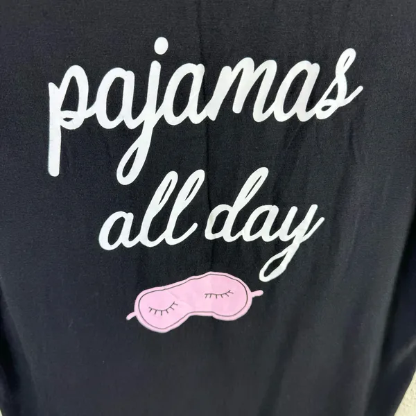 Ekouaer Black Short Sleeve Soft Stretchy Rayon "Pajamas‎ all day" Top Size M - Image 3