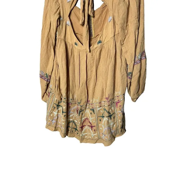 Free People‎ Women’s Rhiannon Orange Embroidered Dress Size XS - Image 8