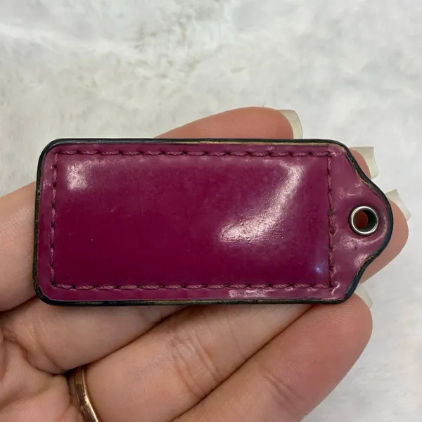 2" COACH Patent Leather Fob Bag Charm Hang tag Hangtag - Image 2