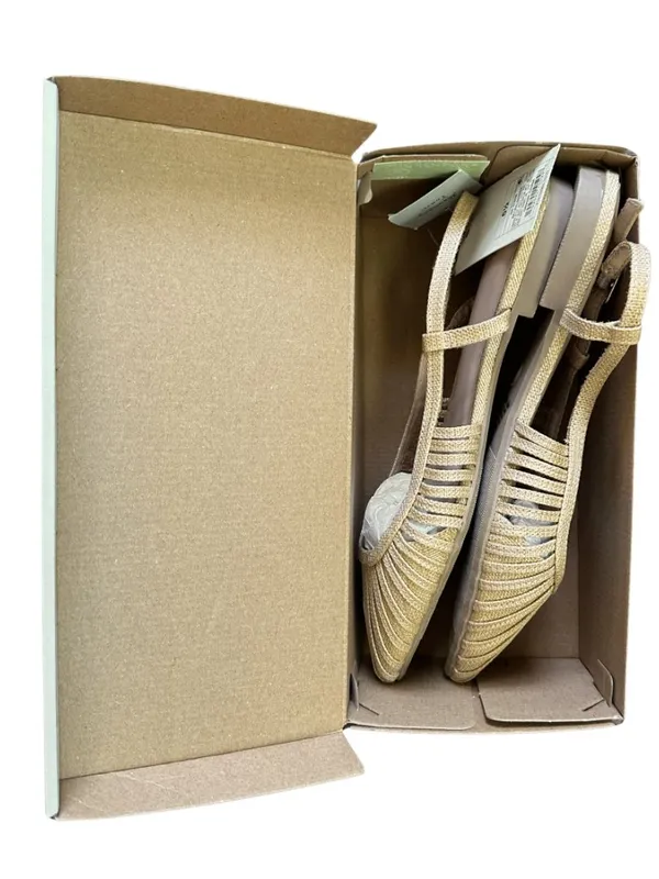 NIB A New Day Gold Straw Woven Pointed Toe Slingback Flats Memory Foam 6.5 - Image 9