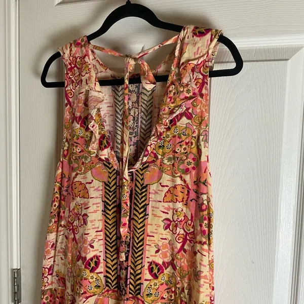 Free People "Summer in Tulum Floral Printed Linen Tunic Top - Size M⁠ - Image 8