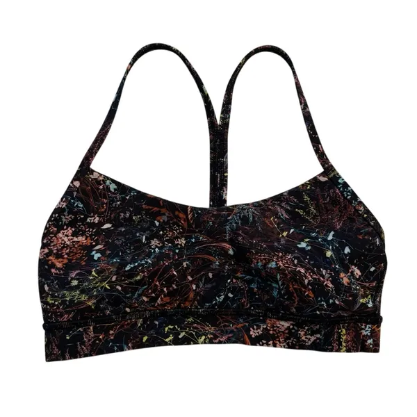 Lululemon Size 6 Flow Y Bra Nulu Light Support B/C Cup Foliage Overlay Multi - Image 3