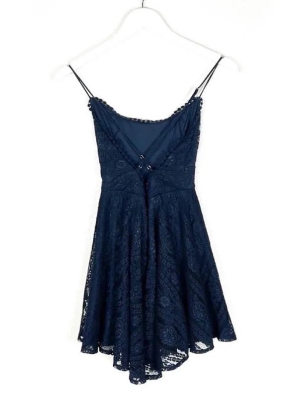 NWT Hello Molly blue lace spaghetti strap short dress whimsy romantic NEW SZ 4 - Image 2