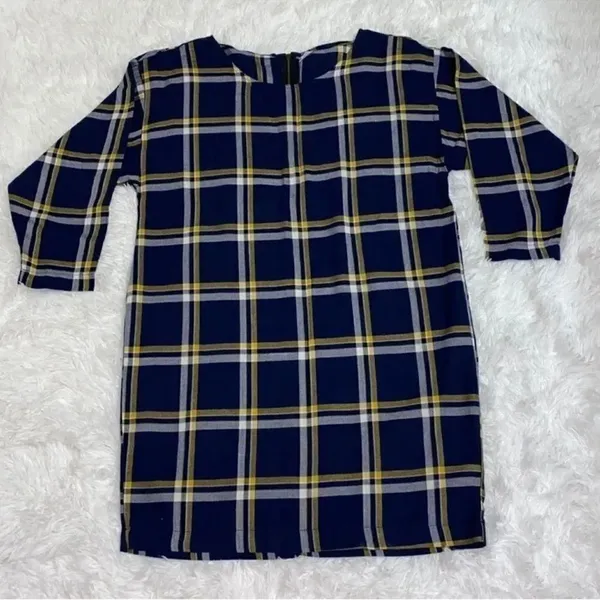 Old Navy Plaid Blue Dress(Size Small) - Image 2