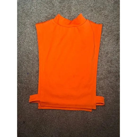Size Small Y2K Deadstock‎ Open Side Top Orange - Image 3