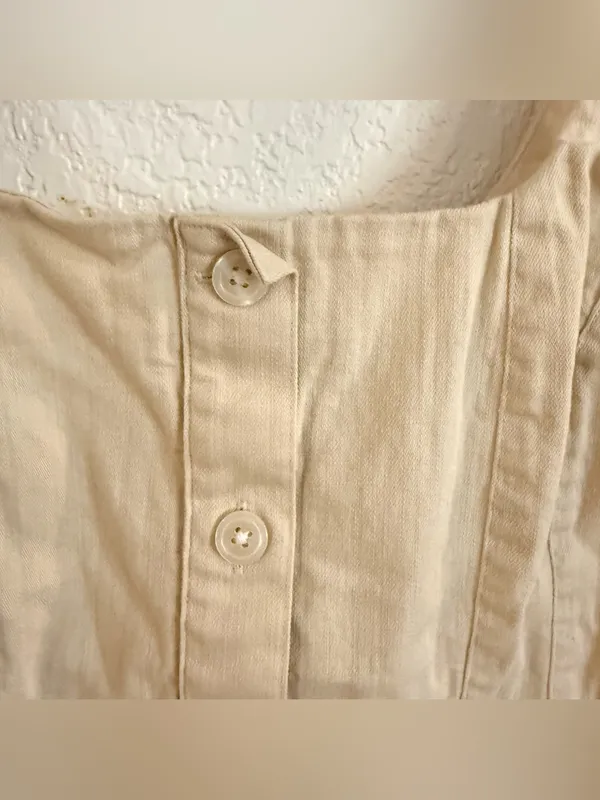 Banana Republic Womens Shirt Beige Peplum Square Neck Sleeveless Cotton Size 4 - Image 6