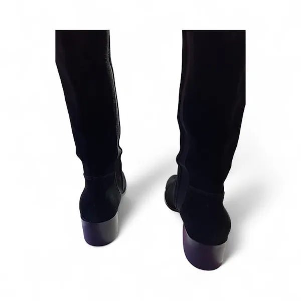 Steve Madden Giselle Black Suede Leather Pull On Riding Knee High Boots Sz 7.5M - Image 5